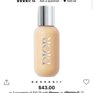 Dior Backstage Face and Body Foundation Warm Olive 2W0